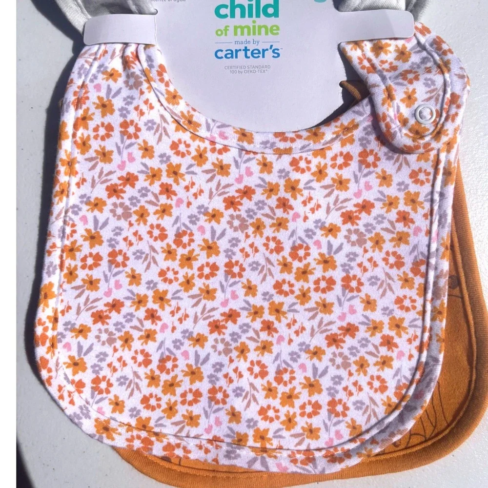 Baby Bibs 6pk OS Multi New Giraffe Floral Bandana NWT